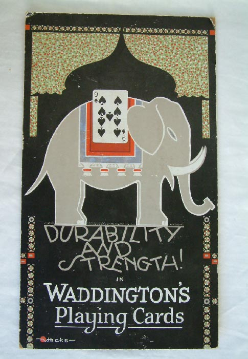 1920's-1930's Waddington Playing Cards advertising card sign